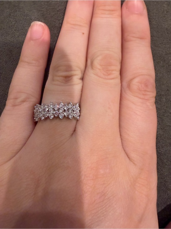 Nordstrom Rack Jewelry - Sparkling Crystal Cluster Band Ring in White Gold Tone